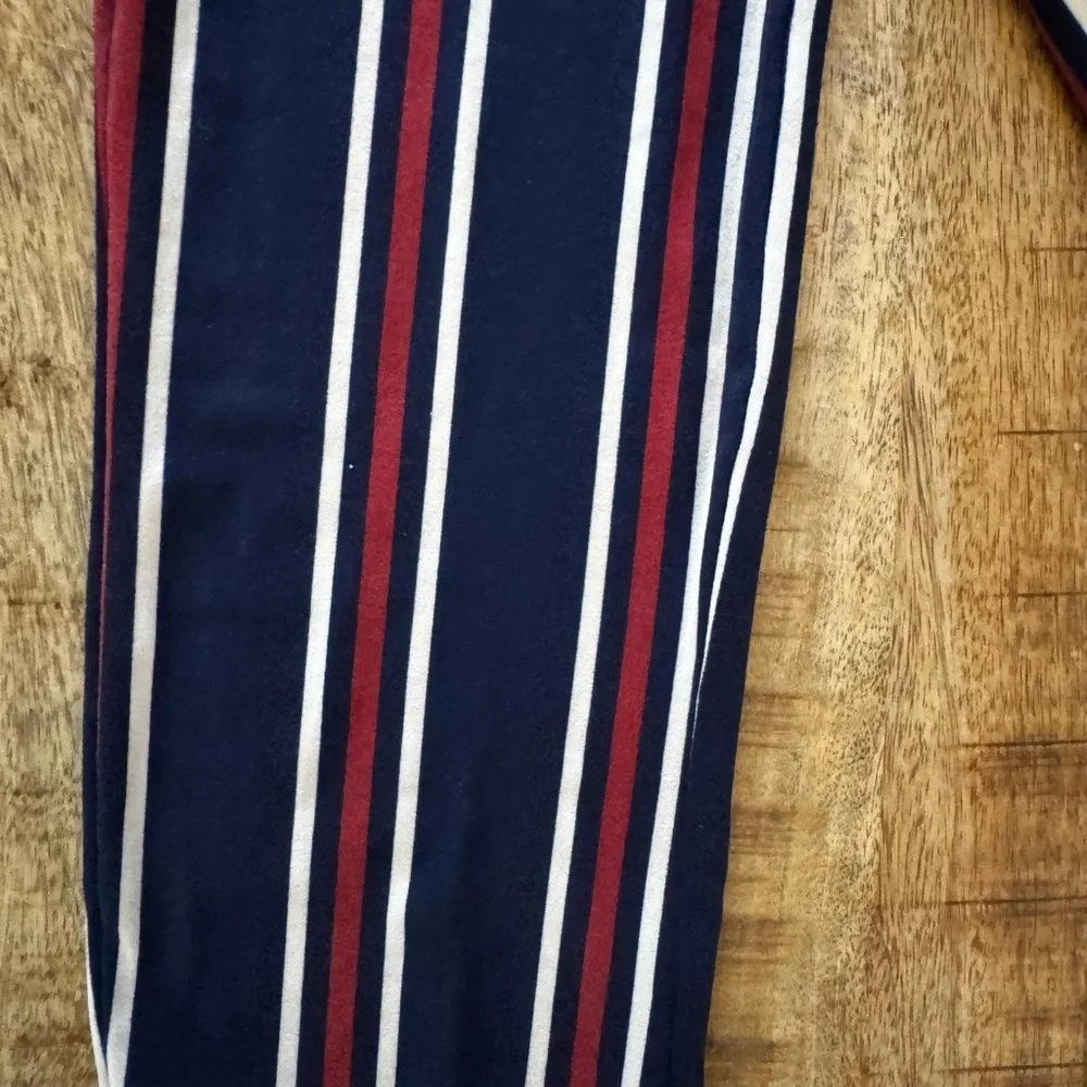 Love Nation Striped Set in Navy and Red- tube top bandeau, leggings & duster NWT - Picture 5 of 6
